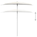 vidaXL Demi-parasol de jardin avec mât 180x90 cm sable