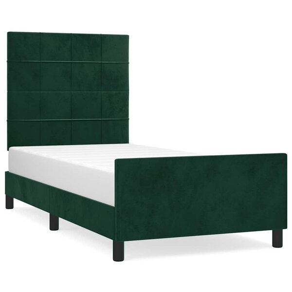 vidaXL Cadre de lit sans matelas vert foncé 120x200 cm velours