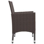 vidaXL Mobilier à dîner de jardin 3 Pièces Marron Résine tressée et verre