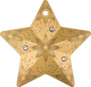 Monnaie STARRY SKY Snowflake Holiday Ornament Gilded 1 Oz Argent $ Cook Islands 2024 (PRÉCOMMANDE)