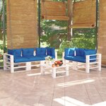 Vidaxl salon de jardin palette 6 pièces avec coussins bois de pin