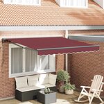 vidaXL Auvent Rétractable Rouge bordeaux 300x250 cm tissu
