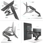 Onkron g160 blk support de bureau pour deux écrans pc de 13 à 32 pouces noir