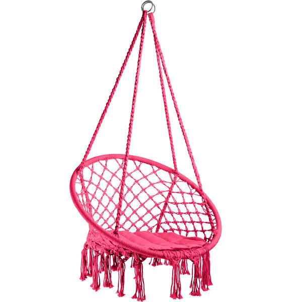 Tectake Fauteuil suspendu JANE - rose vif