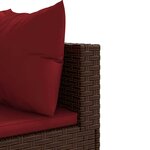 vidaXL Salon de jardin 5 Pièces avec coussins Marron Résine tressée