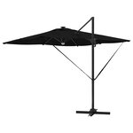 vidaXL Parasol Roma Noir 286 x 285 x 270 cm Aluminium  Polyester