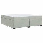 vidaXL Cadre de lit avec matelas Gris clair 200 x 200 cm Velours