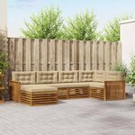 vidaXL Ensemble de canapés d'extérieur 6 Pièces Naturel et Beige
