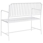 vidaXL Banc de jardin Blanc 104 x 54 x 93cm Acier