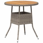 vidaXL Table de Dîner avec stockage Gris et Acacia 70 x 70 x 73 cm