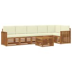 vidaXL Ensemble de canapé d'angle avec coussin 7 Pièces Naturel et Crème