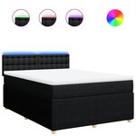 vidaXL Sommier à lattes de lit avec matelas Noir 160x200 cm Tissu