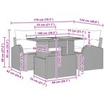 vidaXL Ensemble de Salle à Manger de Jardin en 5 Pièces avec Coussins Beige Rattan Poly Acacia