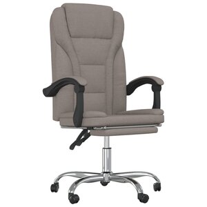 Chaise fauteuil siège pivotante de inclinable de bureau informatique étude tissu taupe 02_0024274