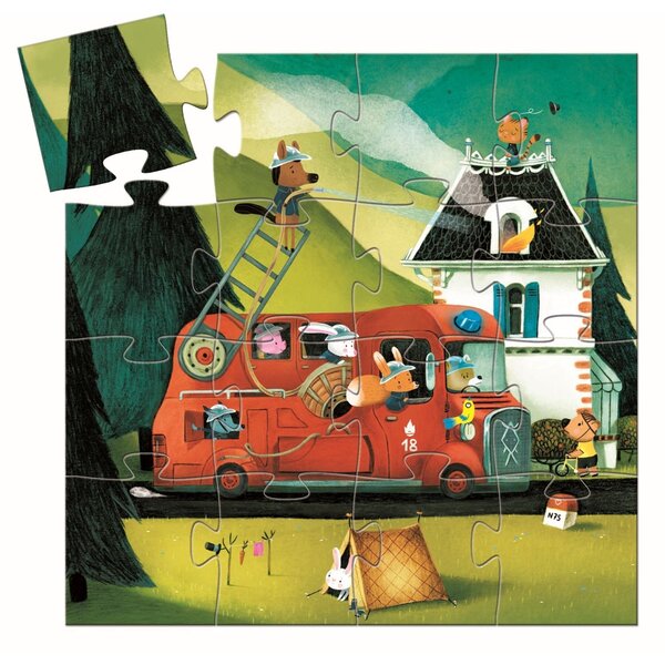Djeco DJ07269 - Puzzle - Le camion de pompier  16 pièces