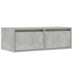 vidaXL Meuble TV avec lumières LED gris béton 75x35 5x25 cm