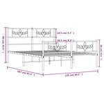 vidaXL Cadre de lit métal sans matelas et pied de lit blanc 120x200 cm