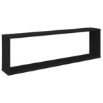 vidaXL Étagères cube murales 4 Pièces noir 100x15x30 cm bois d'ingénierie