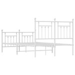vidaXL Cadre de lit métal avec tête de lit/pied de lit blanc 135x190cm