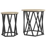 vidaXL Table basse 2 Pièces Chêne Sonoma Bois d'ingénierie et acier