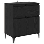 vidaXL Buffet Chêne noir 60 x 35 x 70 cm Bois d'ingénierie et fer