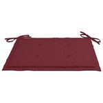 vidaXL Chaises pliantes avec coussins rouge vin 8 Pièces teck massif