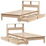 vidaXL Lit bibliothèque sans matelas 100x200 cm bois massif de pin