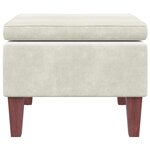vidaXL Tabouret avec pieds en bois Crème Velours