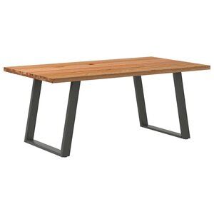 vidaXL Table à manger marron clair bois de chêne massif rectangulaire