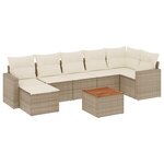 vidaXL Salon de jardin avec coussins 8 Pièces beige résine tressée