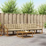vidaXL Ensemble de canapés d'extérieur 5 Pièces Naturel et Beige