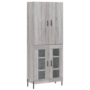 vidaXL Buffet haut Sonoma gris 69 5x34x180 cm Bois d'ingénierie