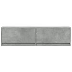 vidaXL Meuble TV mural avec lumières LED gris béton 140x31x38 cm