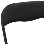 vidaXL Chaise pliante 8 pc Velours Noir 48 x 44 x 78 cm