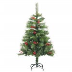 vidaXL Sapin de Noël artificiel avec pommes de pin et baies 150 cm