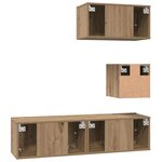 vidaXL Ensemble meuble TV 4 Pièces chêne artisanal 60 x 30 x 30 cm