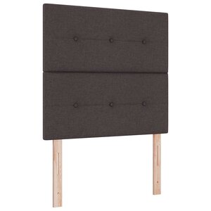 vidaXL Lit à ressorts avec matelas Marron foncé 100 x 200 cm tissu