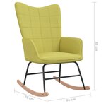 Vidaxl chaise à bascule avec tabouret vert tissu