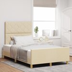 Lit vidaXL crème 120x200 cm en tissu