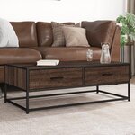 vidaXL Table basse chêne marron 100x50x35cm bois d'ingénierie et métal
