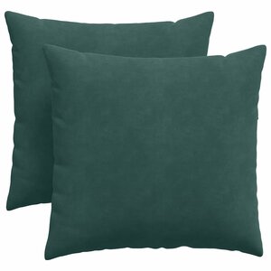 vidaXL Coussins de canapé 2 Pièces Vert foncé 45 x 45 cm