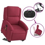vidaXL Fauteuil de massage inclinable Rouge bordeaux Velours