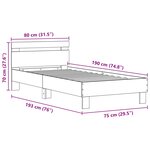 vidaXL Cadre de lit chêne artisanal 75 x 190 cm Bois d'ingénierie