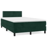 vidaXL Sommier à lattes de lit avec matelas LED vert foncé 120x190 cm