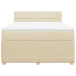 vidaXL Sommier à lattes de lit avec matelas Crème 140x200 cm Tissu