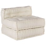 vidaXL Unité de canapé modulaire 4 Pièces Crème Tissu