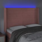 vidaXL Tête de lit à LED Rose 147x16x118/128 cm Velours