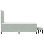 vidaXL Lit à Ressorts avec Matelas & Banc Gris Clair 100x200 cm Velours