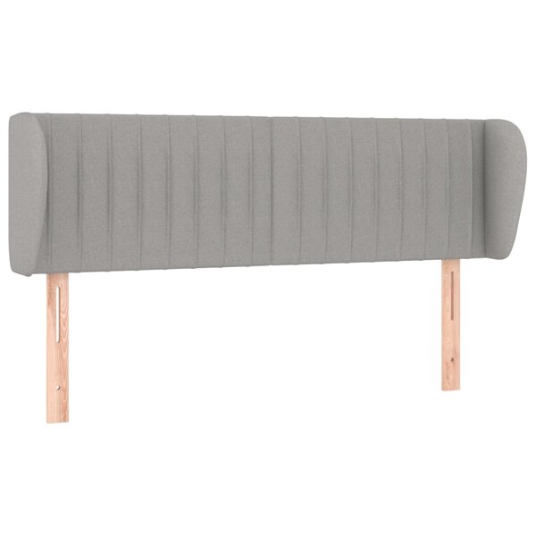 vidaXL Tête de lit avec oreilles Gris clair 147x23x78/88 cm Tissu