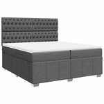 vidaXL Sommier à lattes de lit avec matelas Gris foncé 200x200cm Tissu